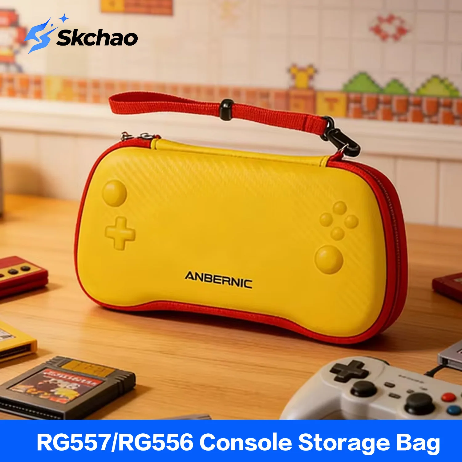

Профессиональный жесткий чехол для переноски игровой консоли Anbernic RG557/RG556, противоударный, с мягкой внутренней отделкой