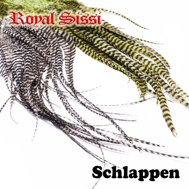 

Royal Sissi целая нашивка гризли петух перья schlappen для больших мускулистых мух хвост длинные струящиеся перья материалы для завязывания мух