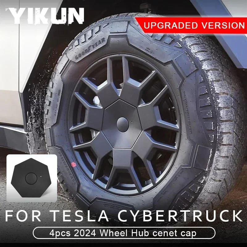 

4PCS Wheel Parts Car Wheel Center Hub Caps Cover For Tesla Cybertruck 2024 Car Wheel Accessories Full Coverage Tyre Center Caps