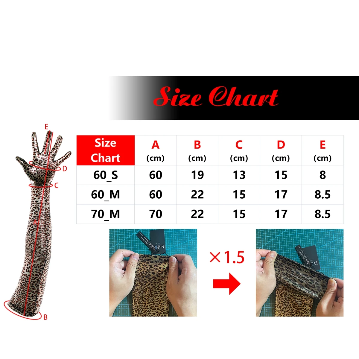 Ftshist Women Sexy Leopard Gloves 70cm Elbow Long Glossy Metallic Color Stamping Foiled Glove Stretchy Full Finger Mittens