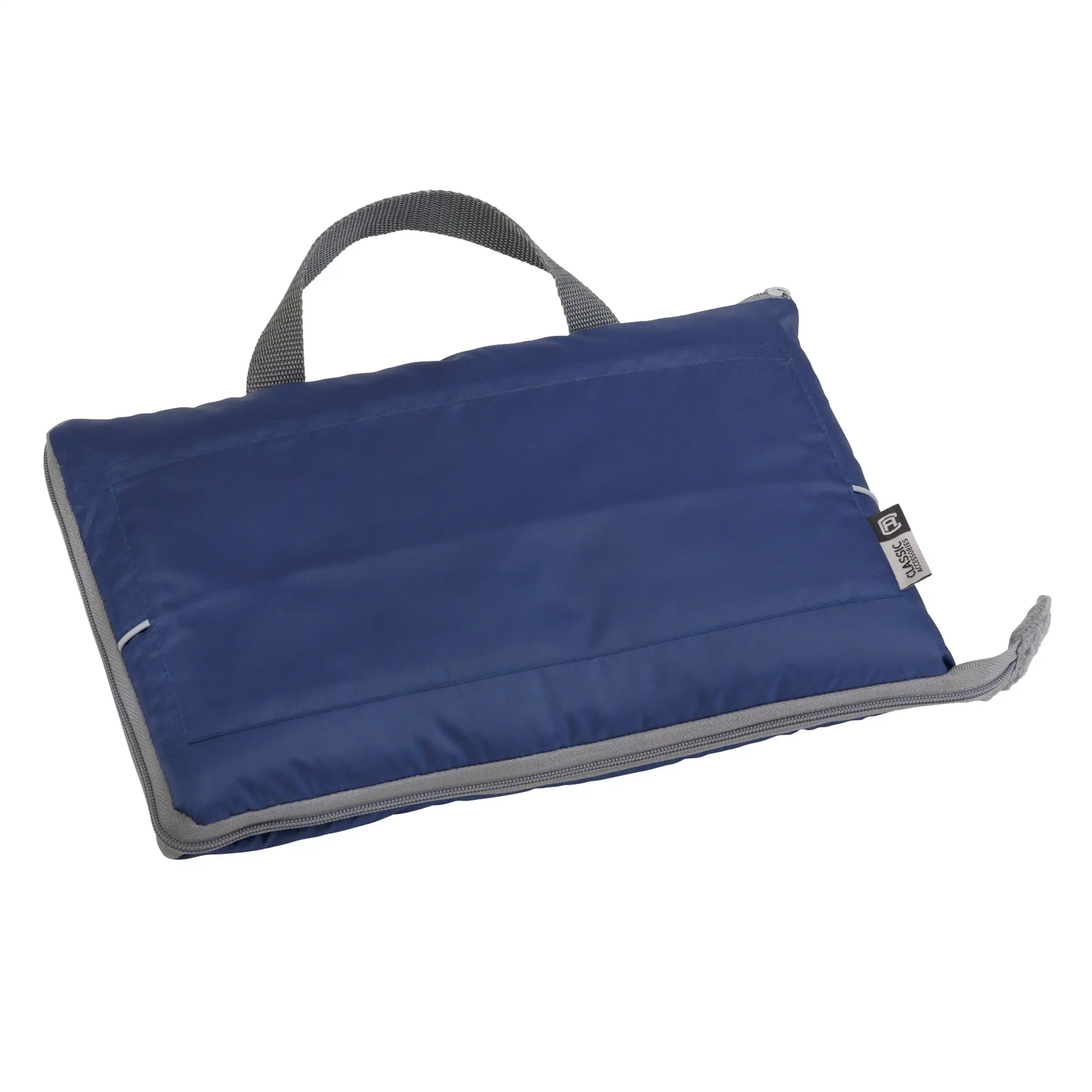 

Navy Blue Cart Seat Cover Blanket - Easy Install Arm Rest Securing Cover, Multi-Purpose Outdoor Event Blanket for Sports