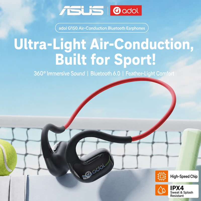 Choice ASUS Adol エアコンダクションイヤホン Bluetooth 6.0 イヤホン サイクリング フィットネス イヤーバッド ワイヤレス イヤーフック ヘッドセット メンズ レディース G150