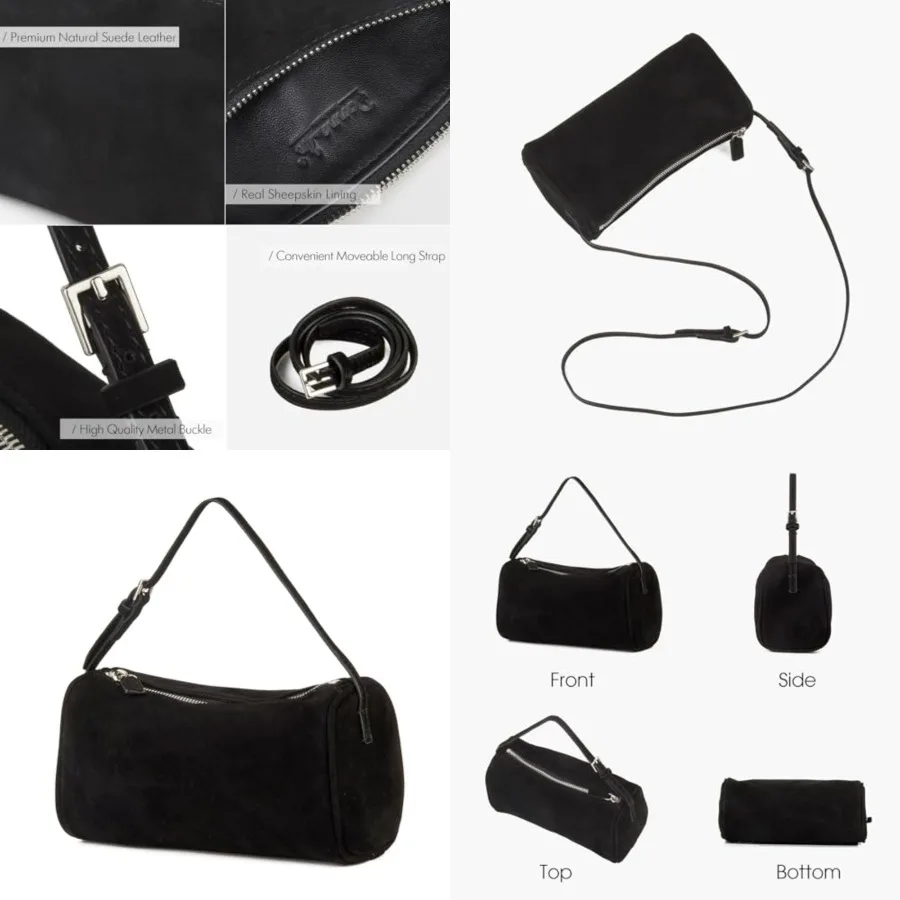 DONNAIN Premium Suede Leather Crossbody Purses for Women, Small Shoulder Bag with Adjustable Strap and Crossbody Hobo Bag