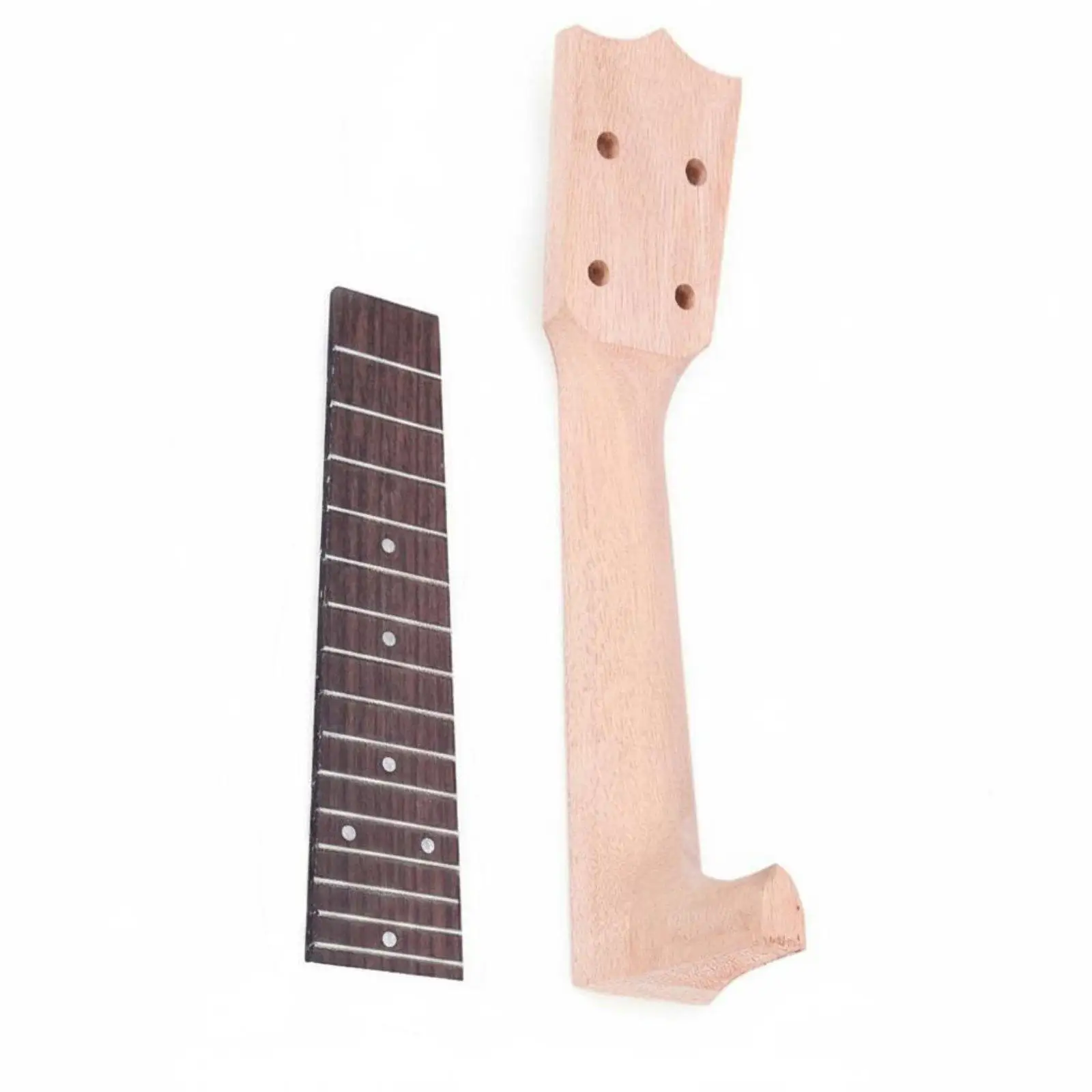Hardwood Ukulele Neck with Rosewood Fretboard DIY Instrument Part for Ukulele Accessories and Custom String Build