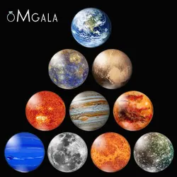 10PCS/SET Full Moon Earth Solar System Planet 12/16/18/20/25/30mm Glass Cabochon Blanks Universe Galaxy Jewelry Making Findings