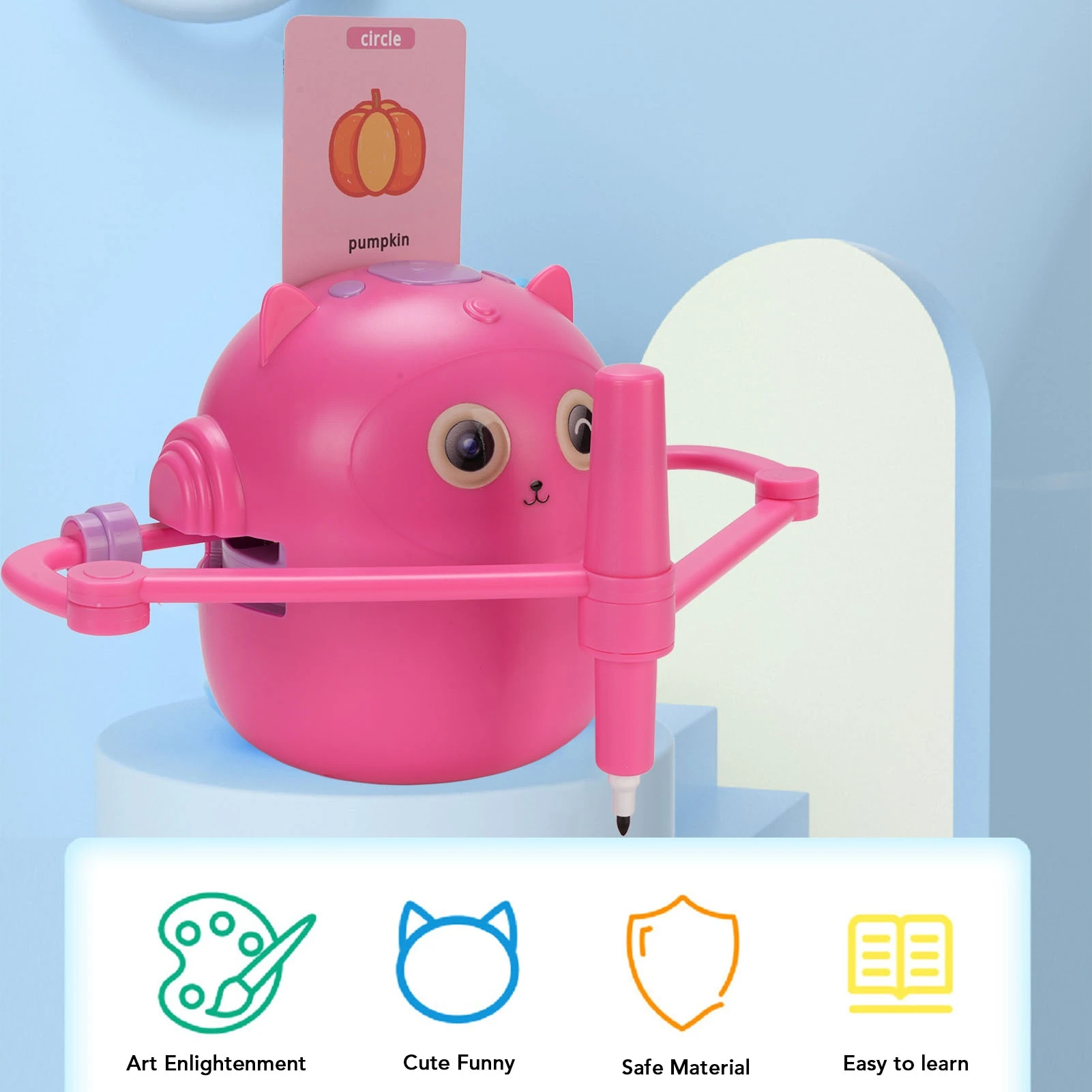 smart-drawing-robot-educational-interactive-drawing-machine-painting-learning-with-2-pens-100-sheets-cards-painting-robot