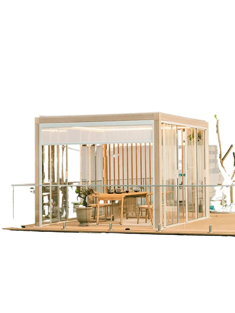 Internet celebrity clock in aluminum outdoor pavilion awning villa courtyard electric modern simple leisure pavilion