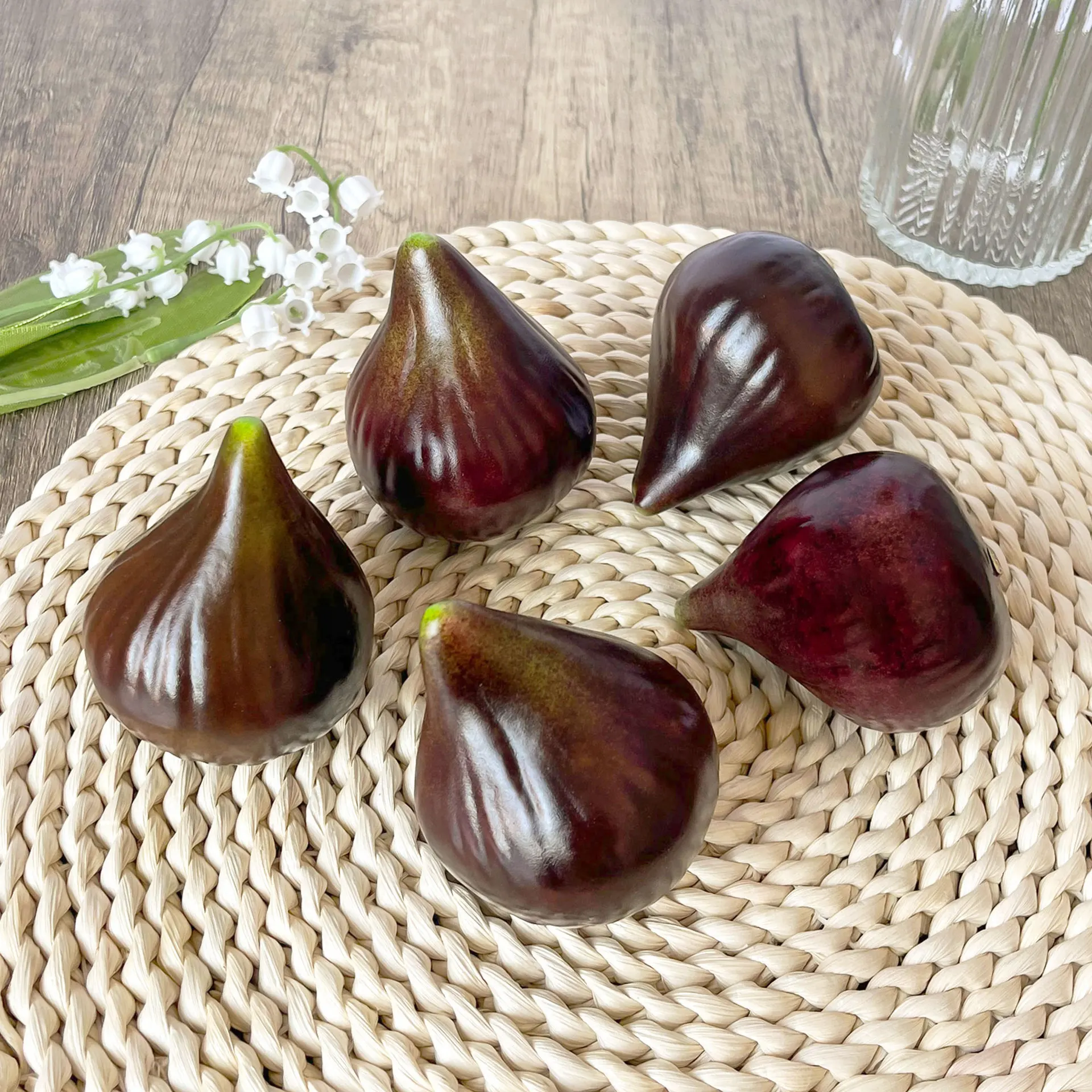 8PCS Künstliche Feigen Reines Kunsthandwerk Obst und Gemüse Fenster Display Pose Prop Modell – Detail 4