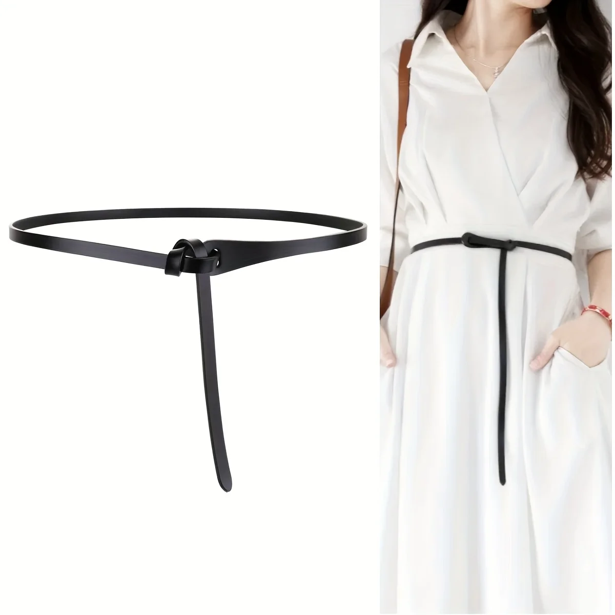 여성용 한국 스타일 얇은 벨트, 패션 매듭 스트랩, 드레스 청바지 여성 액세서리용 조절 가능한 허리띠 벨트