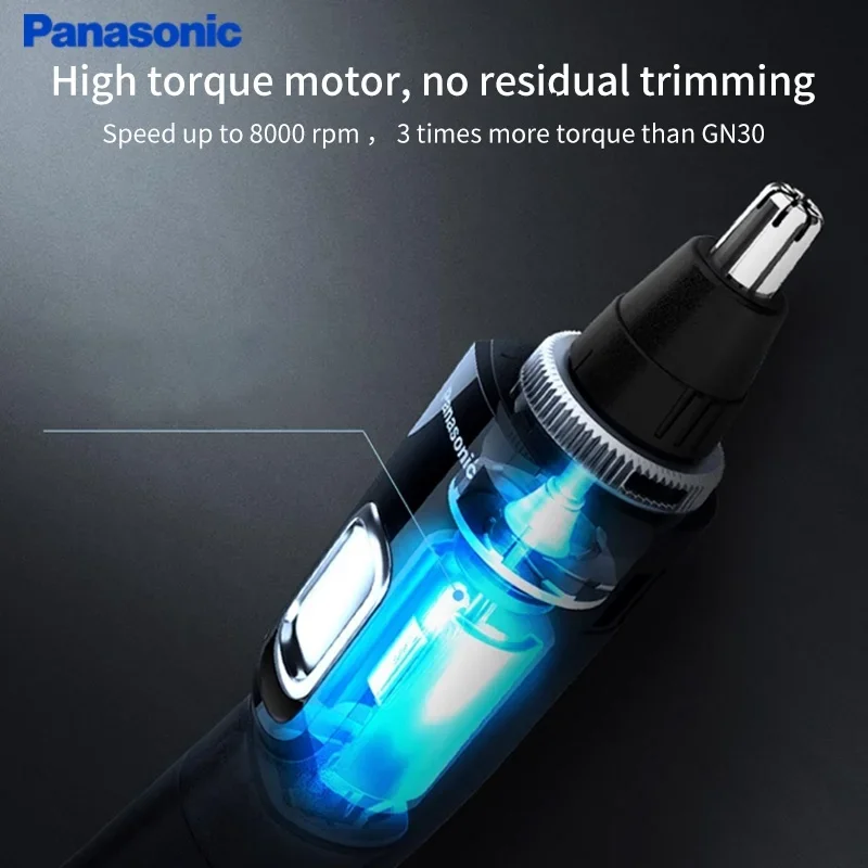 ماكينة تشذيب شعر الأنف الكهربائية من باناسونيك للجنسين، أداة تهذيب الأنف، تعمل بالبطارية الجافة، منظف الأنف والأذن قابل للغسل لكامل الجسم