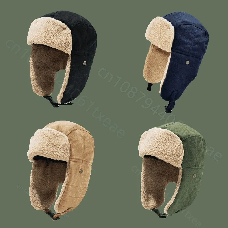 Winter Trapper Hat Russian Ushanka Trooper Aviator Cap for Men & Women Snow Bomber with Ear Flaps for Cold Weather fishing hat