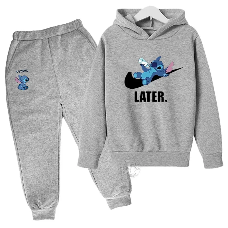 

Disney Classic Stitch Creative Print 3-14 Years Old Boys and Girls Suit Street Fashion Sweater + Pants Harajuku Boys and Girls S