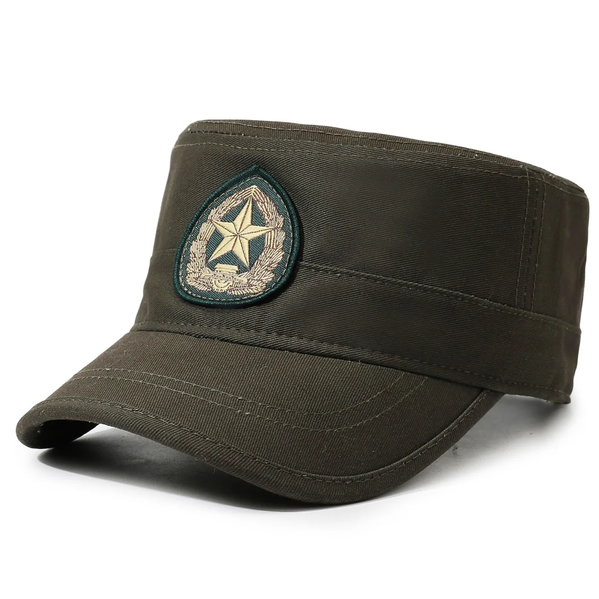 Summer new washable cotton military hats For men and women personality Camouflage embroidery flat top cap Camping Fishing Hat