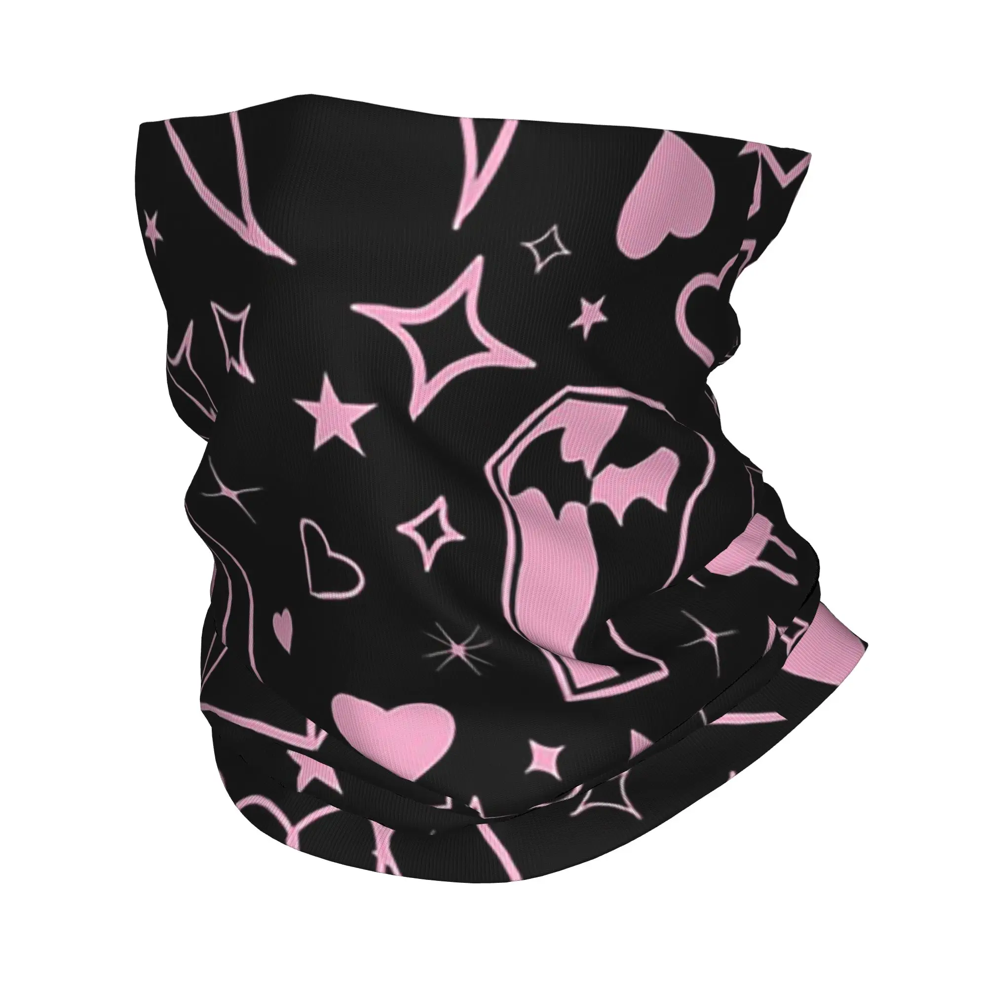 Draculaura Goth Vampire with Fangs Coffins Bats Bandana Neck Gaiter Printed Wrap Mask Scarf Balaclava Outdoor Sports For Adult