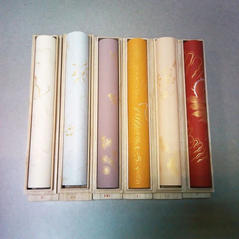 Hand-drawn tracing powder wax note four feet folio calligraphy rice paper red