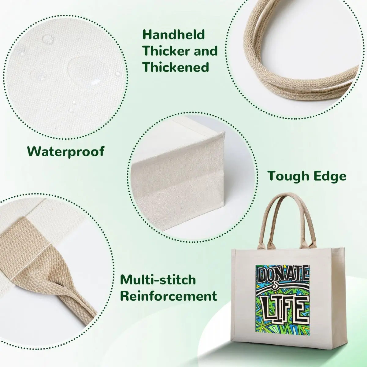 Donate Life Tote Bag personalized tote Gift bag reusable shopping bag Lady bags