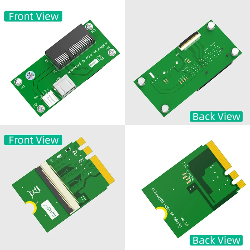 M.2 Key A + E A X4 PCI Express Riser con Cable de extensión FPC, Puerto USB2.0, fuente de alimentación pequeña de 4 pines, almohadilla magnética para PC de escritorio, nuevo