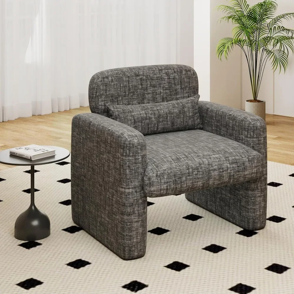 

Modern Accent Chairs, Chenille Fabric Armchairs for Living Room, Comfy Upholstered Leisure Single Sofa Chair