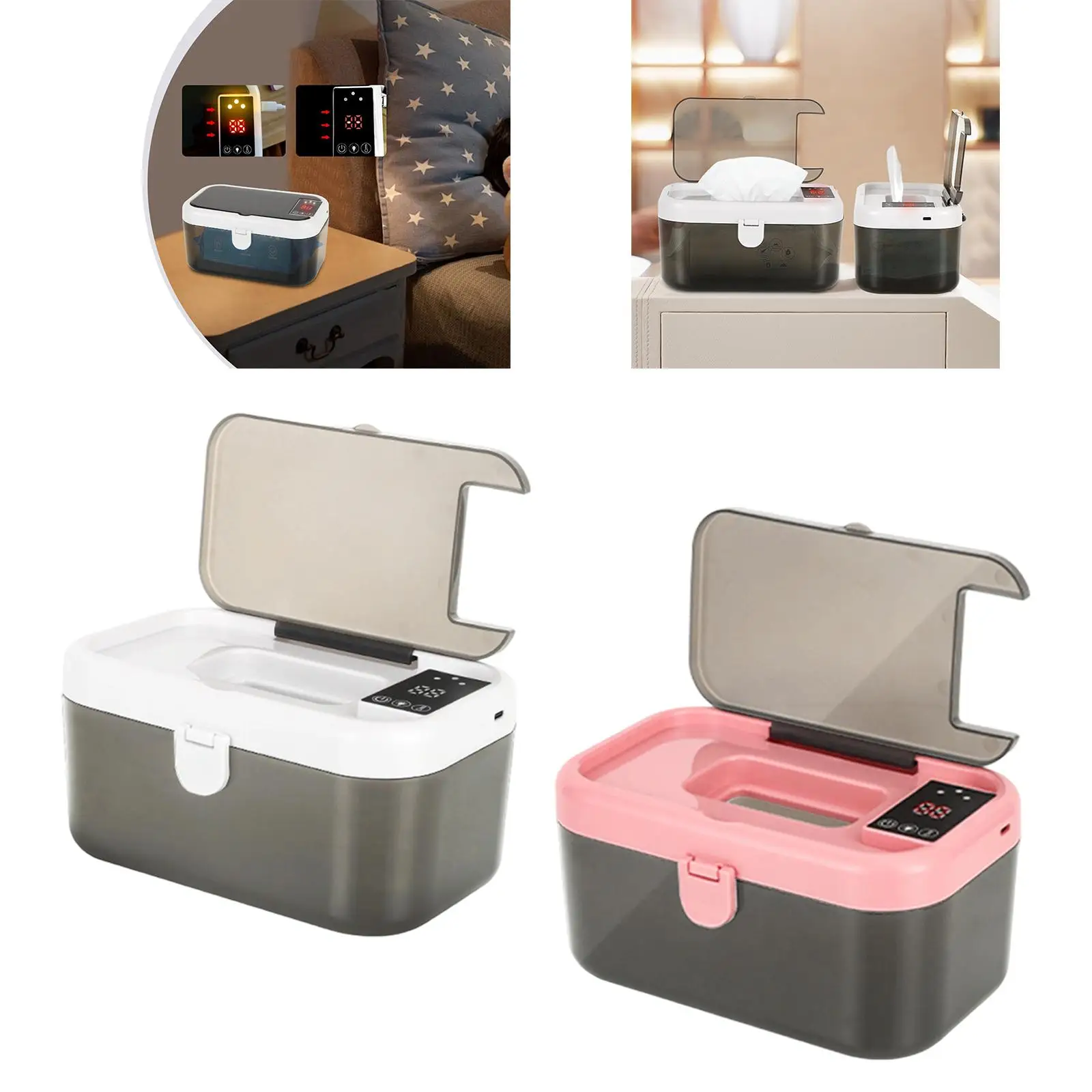 ضوء ليلي أكثر دفئًا من بيبي، مريح، سهل الاستخدام، قابل للتعديل بالتساوي 55/60/65 ° C حفاضات مسح أكثر دفئا للسيارة المنزل السفر أمي، #4