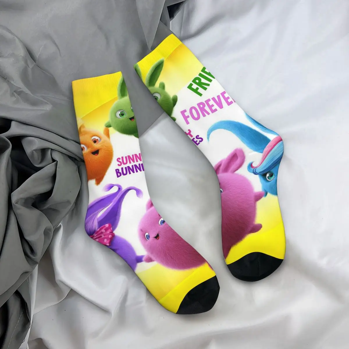 

Всесезонные чулки для экипажа, солнечные кролики, носки с героями мультфильмов в стиле аниме, забавные длинные носки, аксессуары для мужчин и женщин, подарки