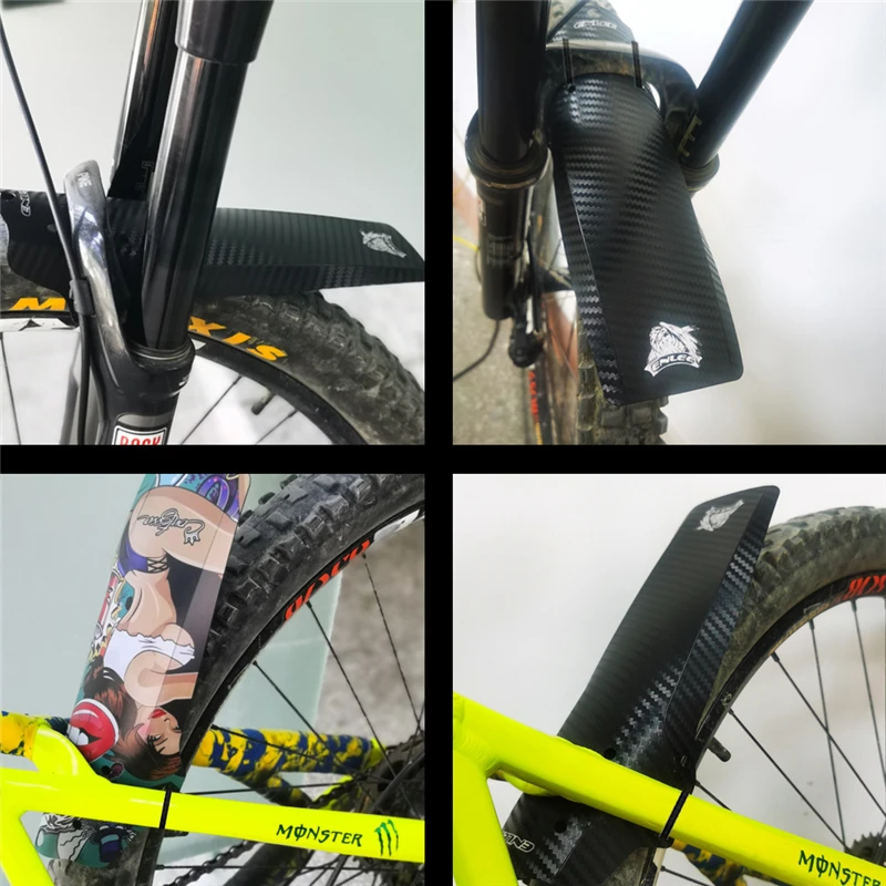 1 piece Bicycle Fenders Carbon Fiber Color Front/Rear Tire Wheel Universal Mudguard MTB Road Bike Wings Fenders Cycling
