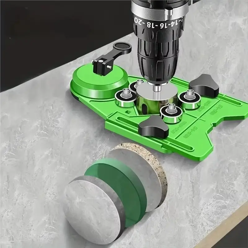 AA01-محدد موقع ثقب البلاط عالي الثقب، مثقاب زجاجي متعدد الوظائف، كوب شفط ثابت، محدد موقع قابل للتعديل