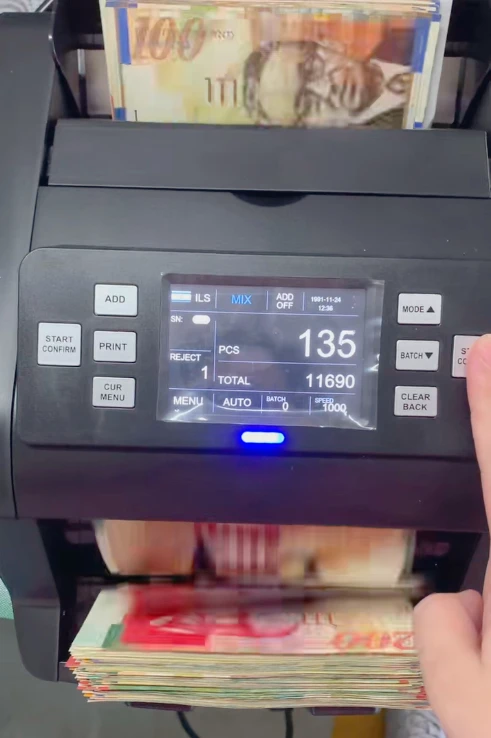 Israel Money Pound sterling dollar euro Counting Machine, Banknote Bill Counter with UV MG CIS for Hotel/Store
