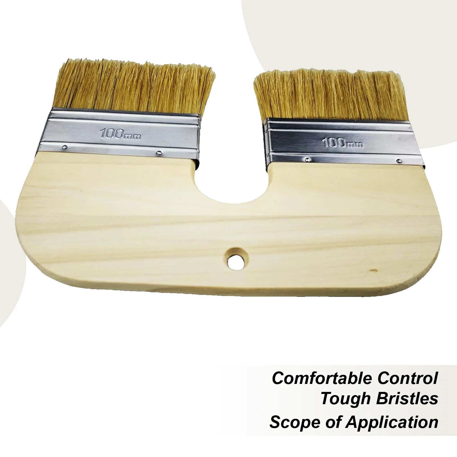 

Щетка для полоскания Limewash U-образный аппликатор с двойной щетиной, цветная щетка для пятен для кирпичной стены, интерьера, уличной домашней палубы, ванной комнаты, душа