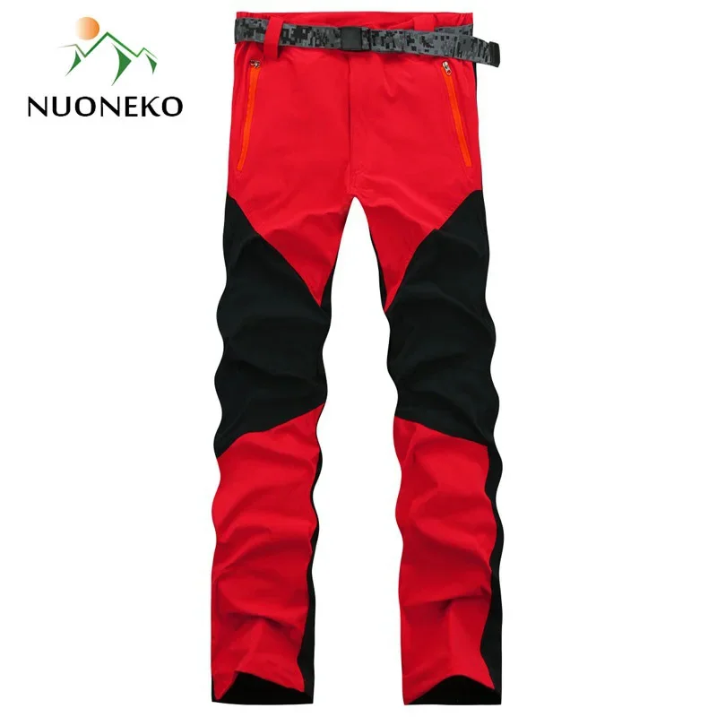 NUONEKO High Elastic Hiking Pants Women Summer Thin Outdoor Sport Waterproof Quick Dry Trekking Camping Cycling Trousers PN13