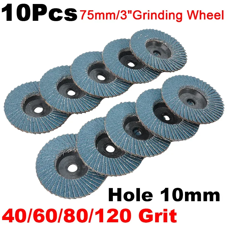 

10Pcs 75mm/3" Grinding Wheel Flap Discs Grit 40 60 80 120 Angle Grinder Sanding Disc Wood Abrasive Tool For Fast Cutting