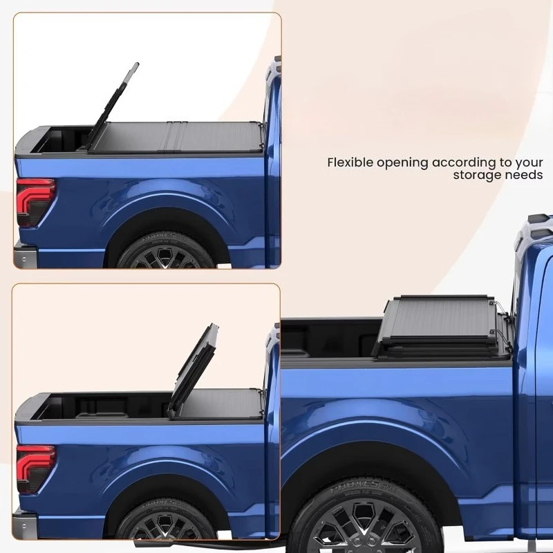

Krono Wild Customize 5ft Truck Bed Cover Hard Aluminum Tonneau For F150 -Retractable & Waterproof & Dustproo