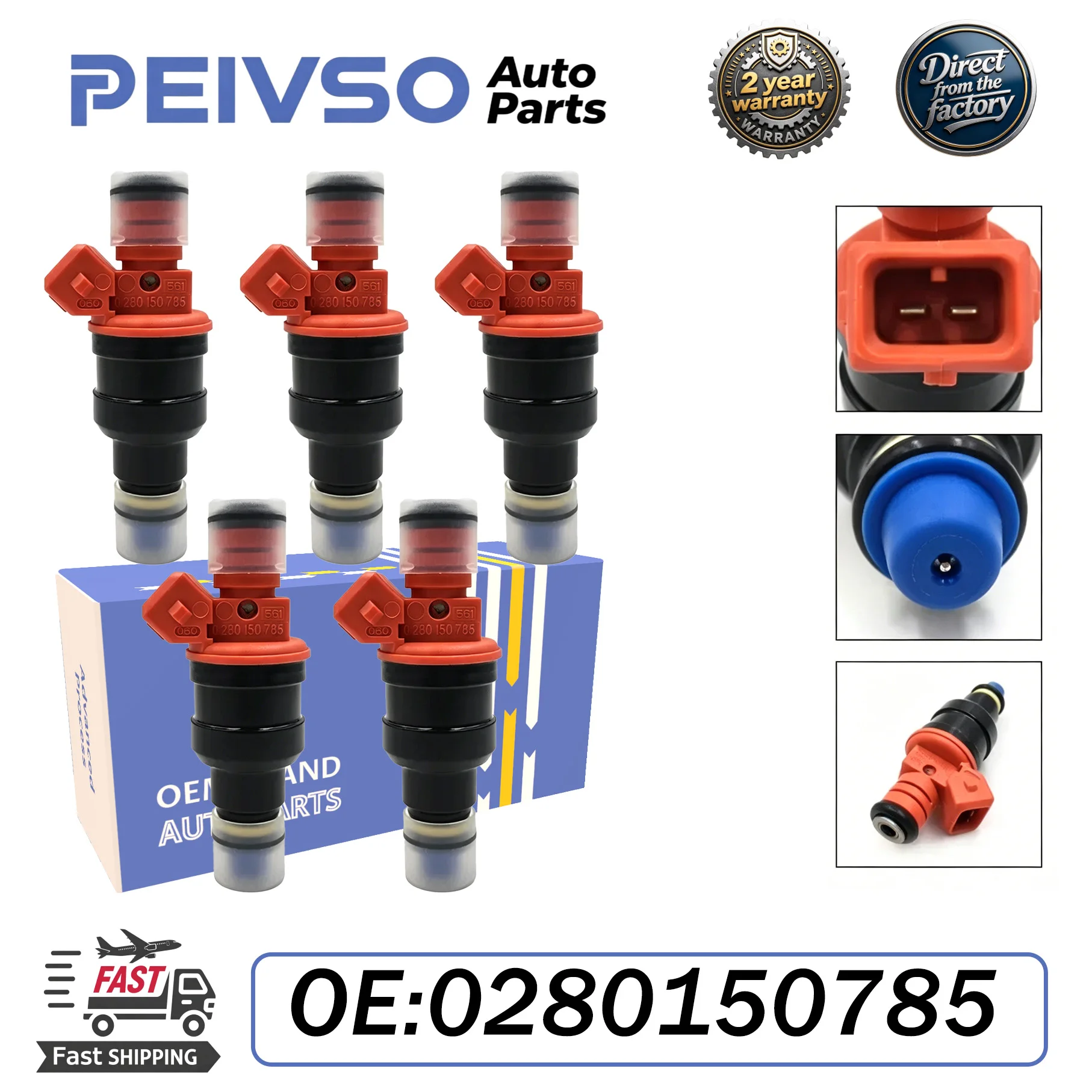 PEIVSO High Quality 1/5pcs 0280150785 Fuel Injector For Volvo 850 2.3L 2.4L I5 Turbocharged 1994~1997