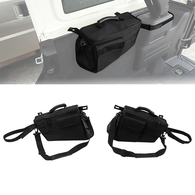 

Для Jeep Wrangler JK JL 4-дверный 2007-2024 багажник автомобиля, боковая сумка для хранения, органайзер, лоток для инструментов, укладка, уборка, аксессуары для интерьера