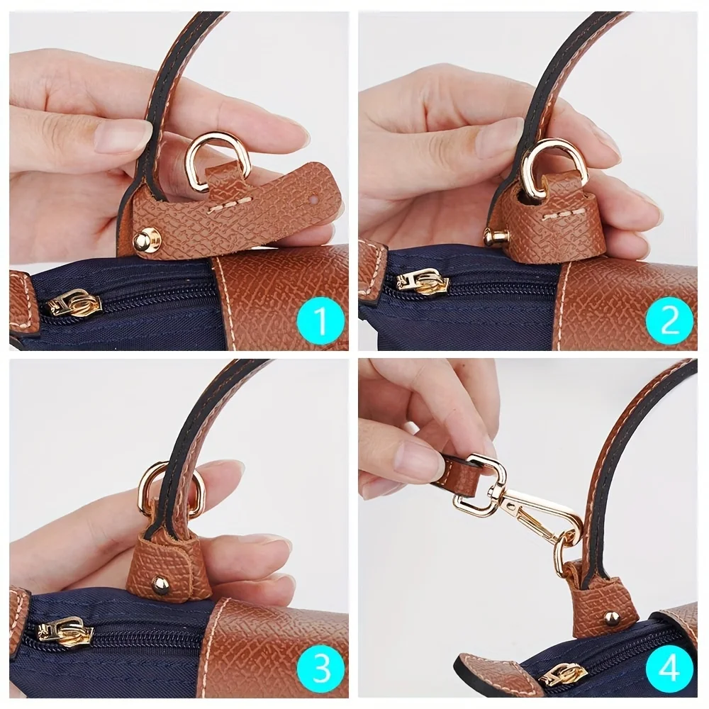 3pcs/Set PU Leather Adjustable Crossbody Strap Gold Buckle Fashion Replaceable Armpit Bag Casual Shoulder Bag Strap Accessories