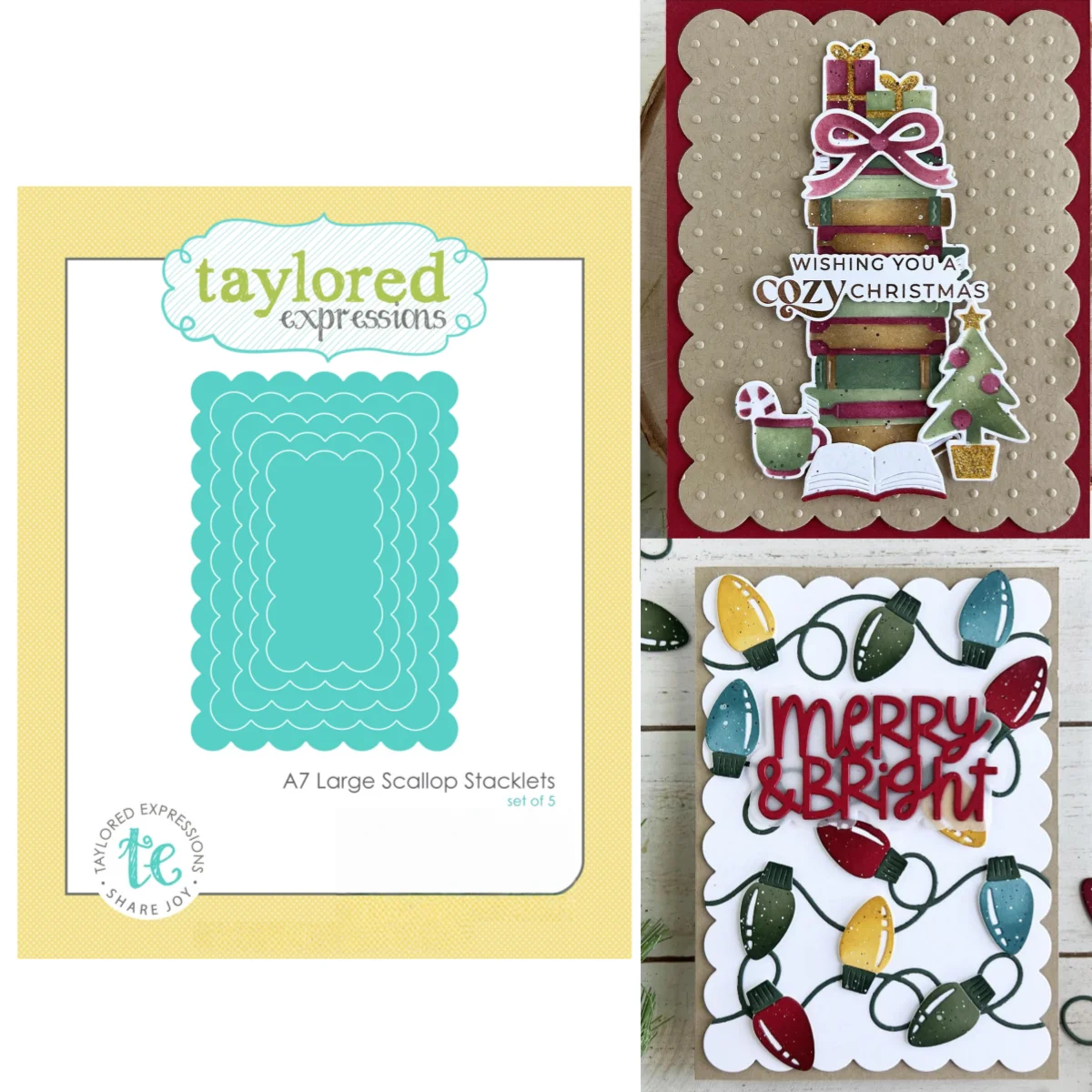 

January 2026 New A7 Large Scallop Stacklet Metal Cutting Dies Clear Stamps Stencil For DIY Scrapbook Embossed Template Valentine