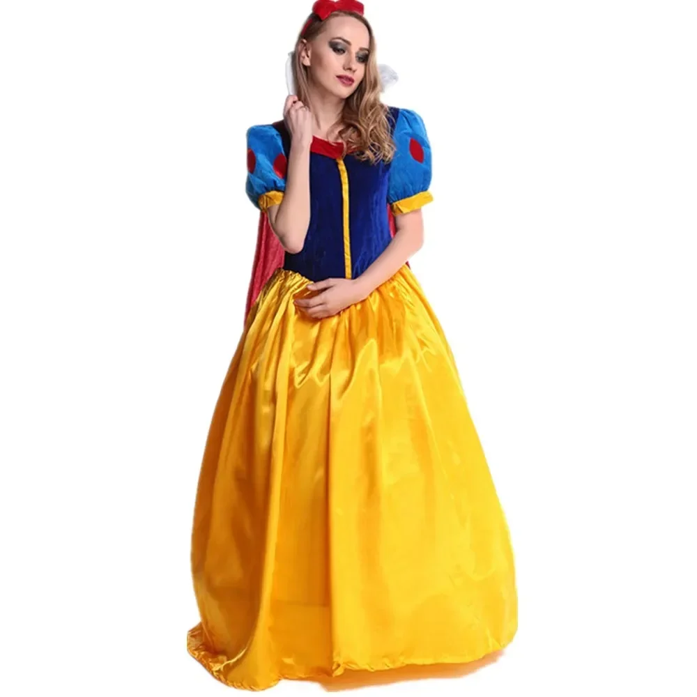 Halloween Adult Cartoon Snow White Princess Cosplay Costume Holiday Party Fantasia Christmas Wear Fancy Dress