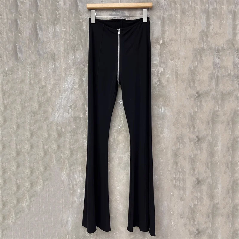 

Women's pants 2026 Spring new elastic slim fit flared pants Artificial silk low waist wide leg pants casual pants y2k trousers