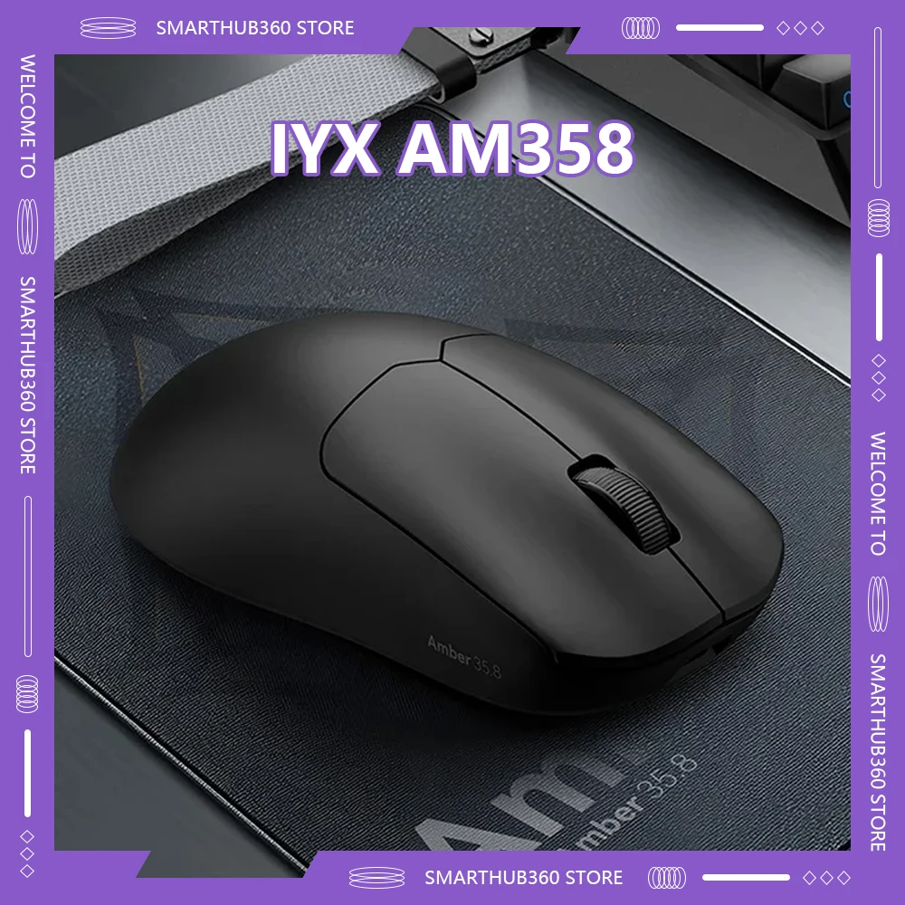 IYX AM358 Holeless Lightweight Sensor 8K Typy-C Gaming Mouse PAW3395 Wireless Dual-Mode Customizable Computer Gamer Accessories