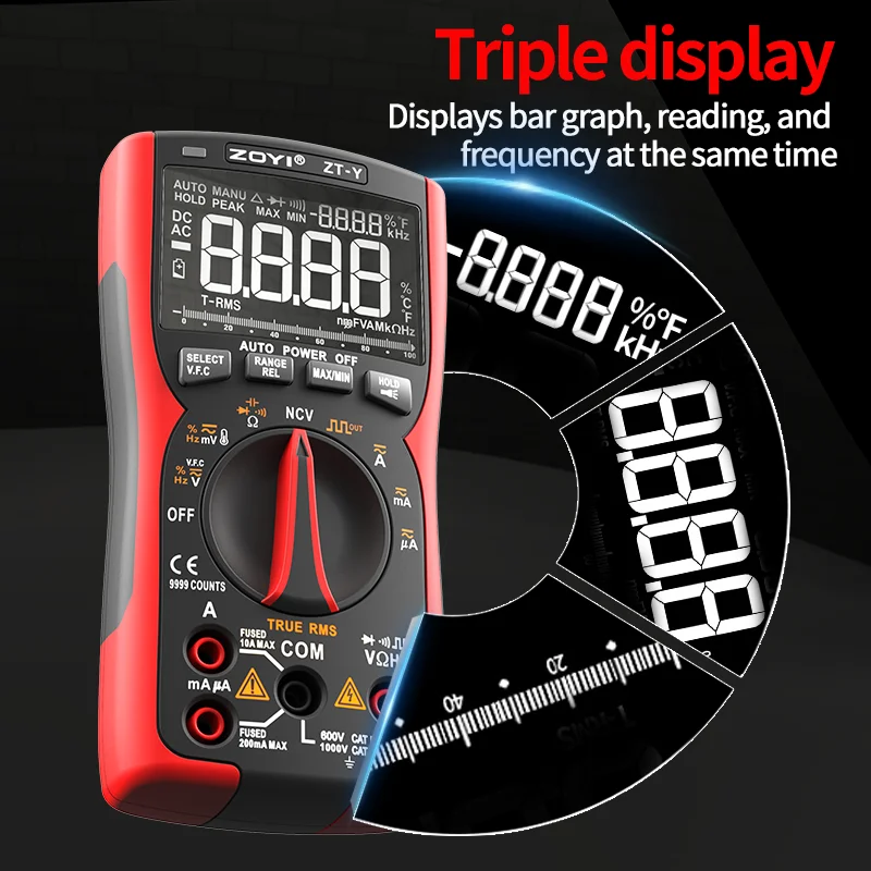 Zoyi High-Precision ZT-Y Automatic Range Multifunctional Digital Multimeter Intelligent Anti-burn Electrician Maintenance