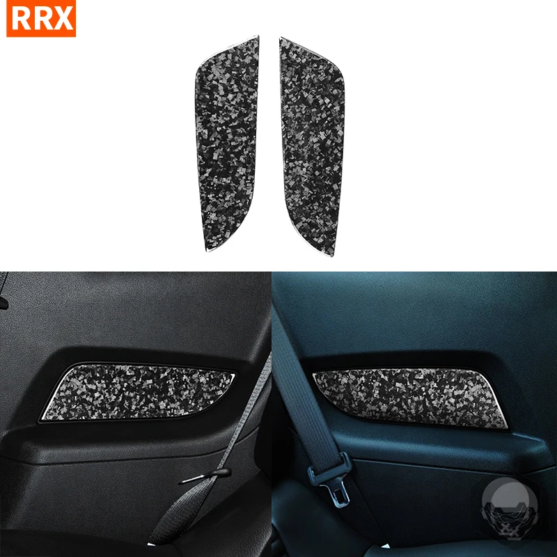 For Ford Mustang 2009 2010 2011 2012 2013 Forged Carbon Fiber Car Rear Door Panel Cover Trim Decorative Stickers Accessories