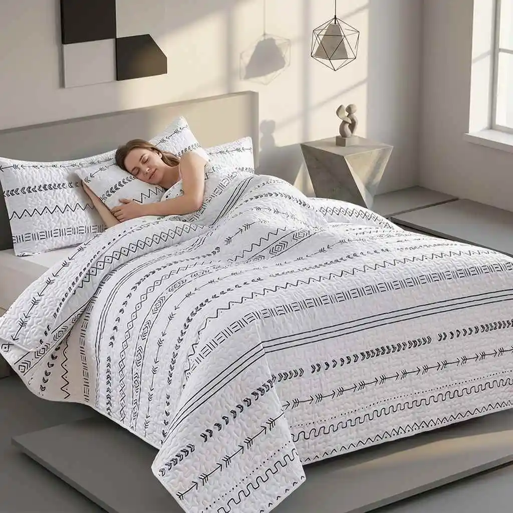 Bed Cover Set Queen Size, universal for 4 seasons (1 bed cover, 1-2 pillowcases), suitable for bedroom, guest room, hotel, etc.