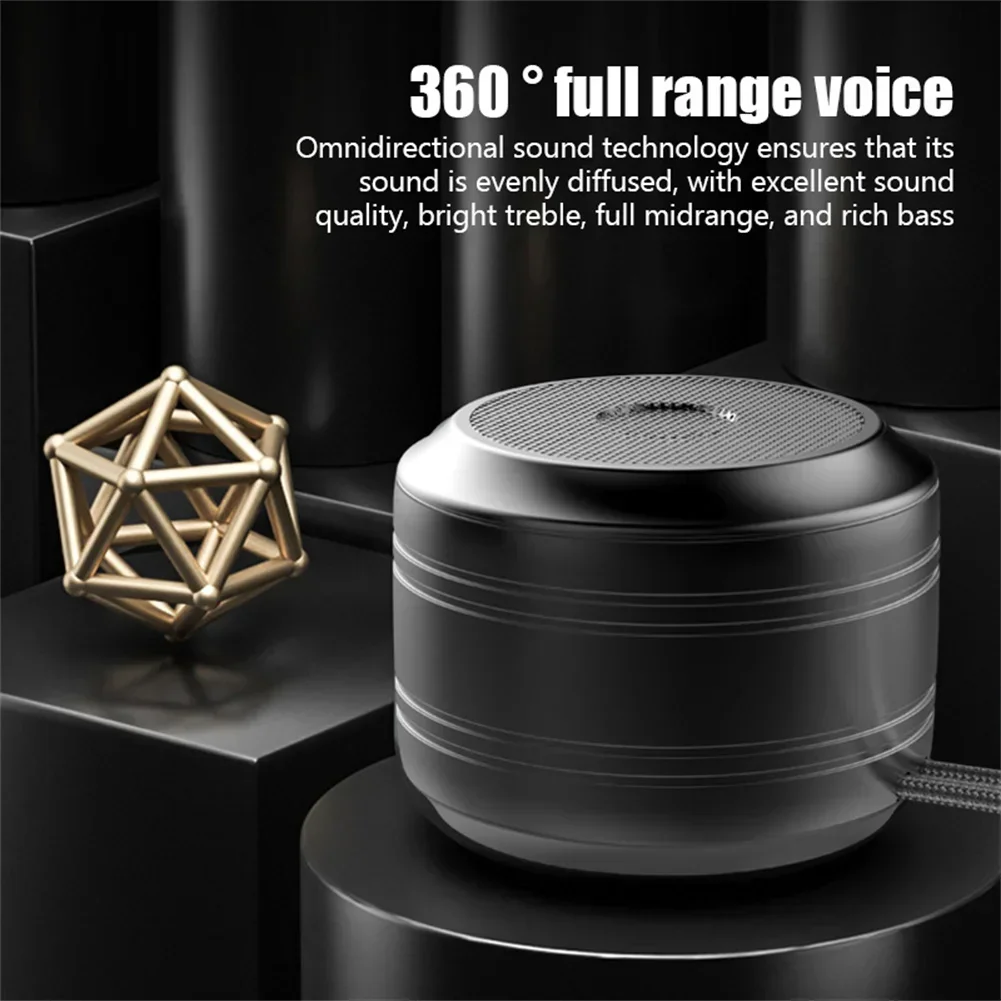 블루투스 무선 스피커 미니 스트랩 360 ° 파티 사운드바를 위한 서라운드 스테레오 강력한 베이스 야외 휴대용 서브우퍼