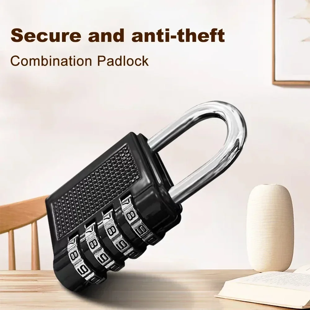 2PCS Padlock 4 Digit Password Locks Combination Suitcase Luggage Metal Waterproof Password Padlock for School Locker Gym Locker