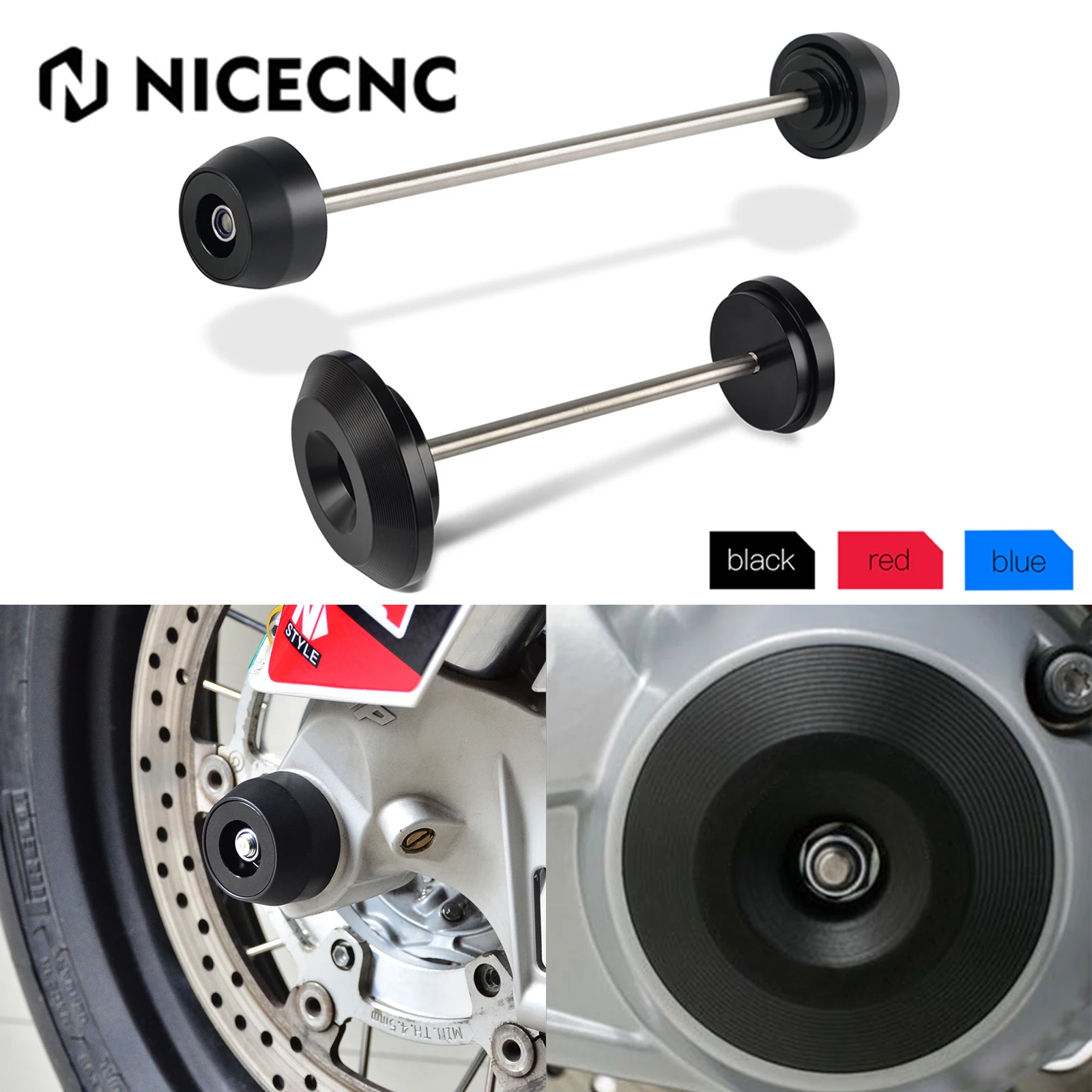 

For BMW R Nine T 2017-2021 Front Rear Axle Fork Crash Slider Wheel Protection R NineT R NINE T 2017 2018 2019 2020 2021