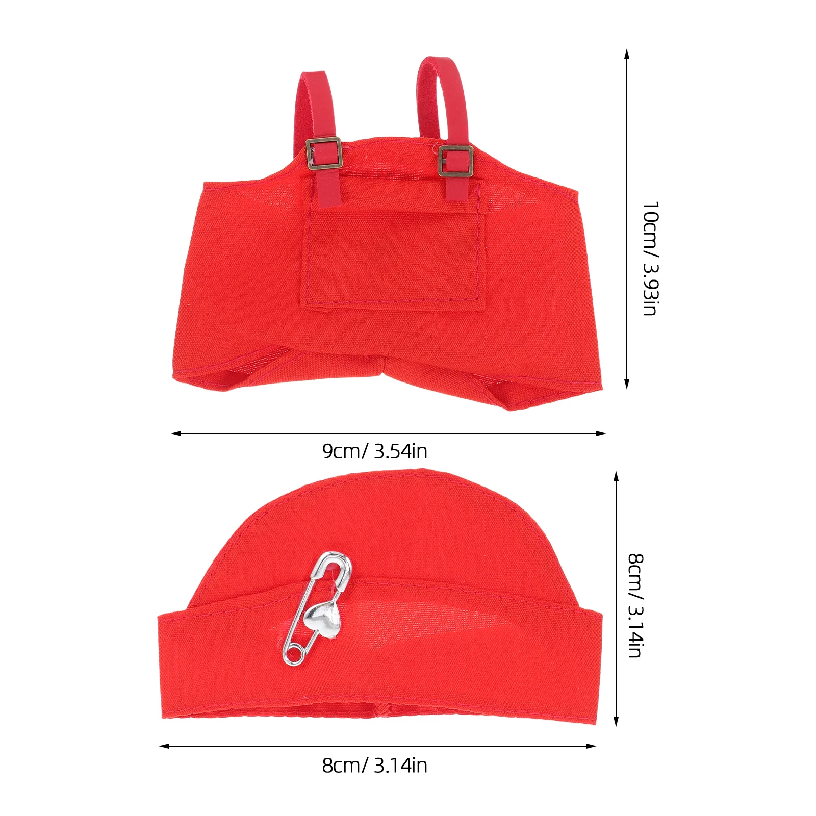 1 set adorabile vestito rosso 17 cm figura action outfit decorazione fai da te include pantaloni per cappelli bambini vestire gioco grucce per vestiti