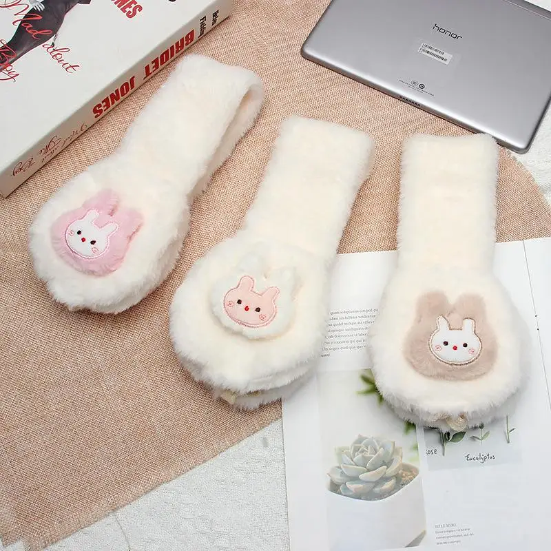 1Pc Creative Cute Cartoon Rabbit Lace Up Earmuffs Women Winter Cycling Ear Protection Windproof Warm Plush Earmuffs