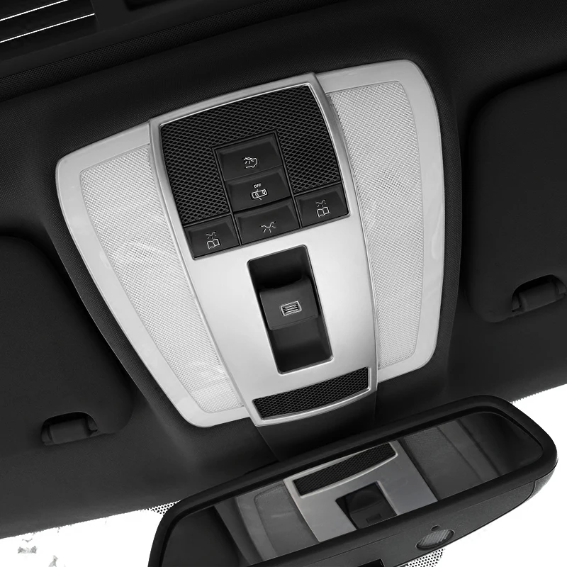 Car-Styling Interior Front Reading Light Lamp Frame Cover Trim Sticker For Mercedes Benz C Class W204 C180 C200 C260 2008-2014