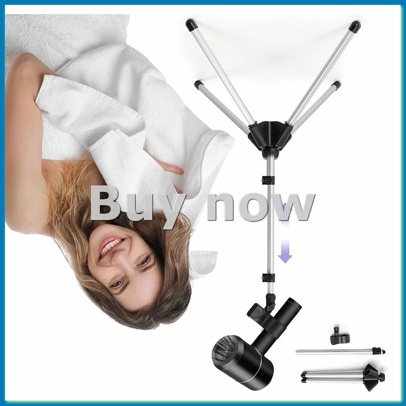 

Регулируемая подставка для фена, держатель для фена 29–59 дюймов со штативом и универсальным зажимом, вращение на 360 градусов-ABHG