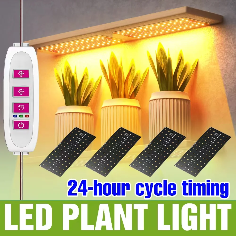 

DC5V USB светодиодные лампы для выращивания растений, полный спектр, квантовая доска, лампа для выращивания с таймером, автоматическое включение/выключение для цветов в горшках, суккулентов