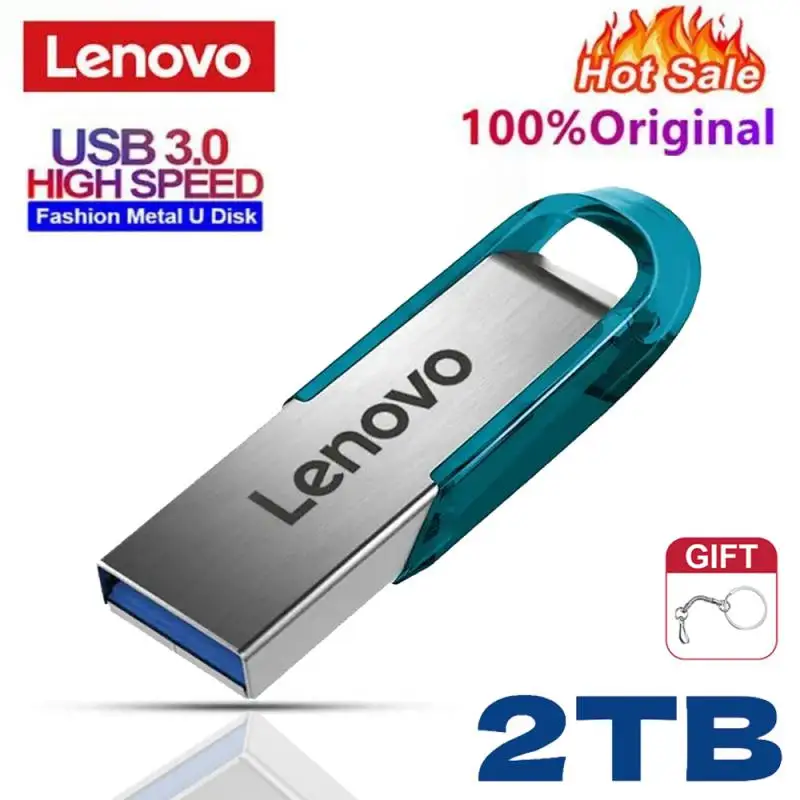 Lenovo-unidad Flash USB 3,0, Pendrive de alta velocidad, 2tb, 1tb, 3,0, 512gb, disco de Metal para pc